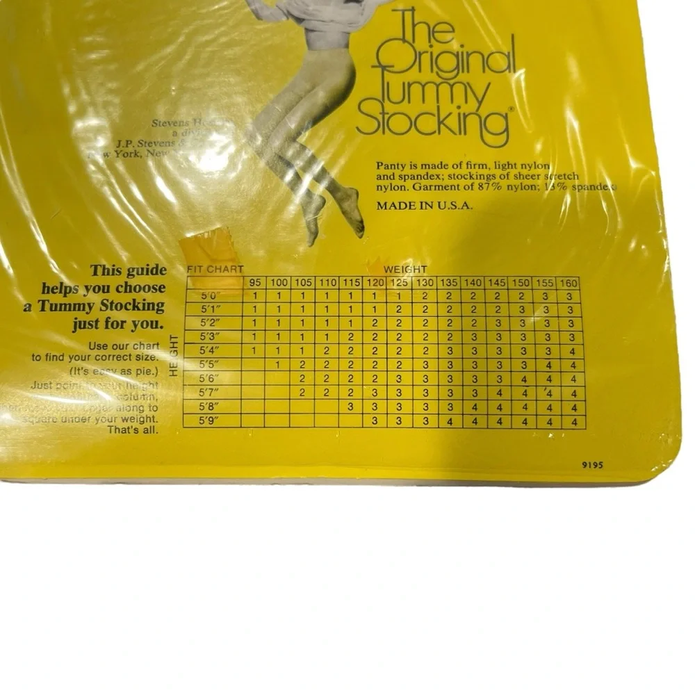 Finesse‎ By Stevens Tummy Stocking Gypsy Size 4 Pantyhose Control Top #490 Vtg